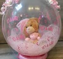 geboorte ballon met knuffel
