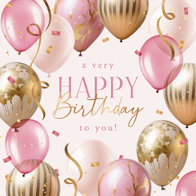 roze en gouden ballonnen