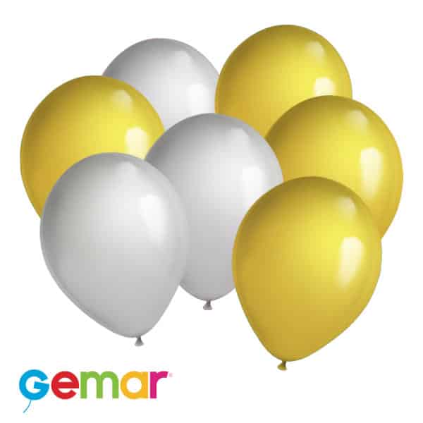 gouden en zilveren ballonnen